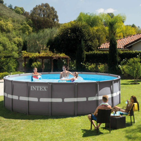 Piscina cadru metalic Intex Prism Frame, 547x122cm, 24.300 litri, cu pompa de filtrare, scara, covor si prelata - Image 13