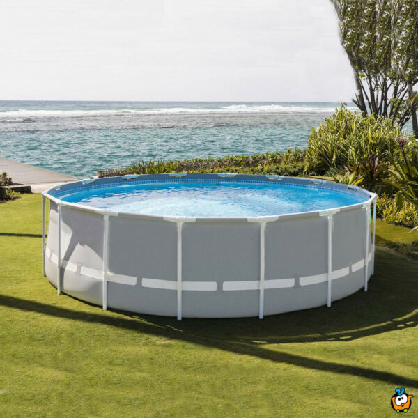 Piscina cadru metalic Intex Prism Frame, 457x107cm, 14.600 litri, cu pompa de filtrare, scara, covor si prelata - Image 10