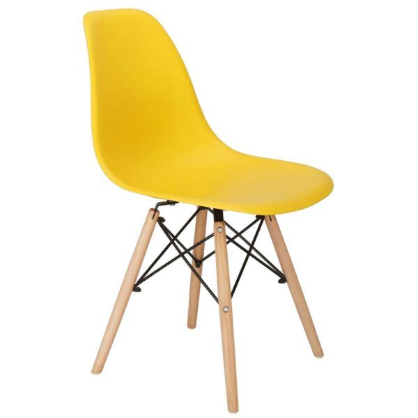 Set 4 scaune dining Scandinav pentru bucatarie, 38x42x82cm, galben - Image 11
