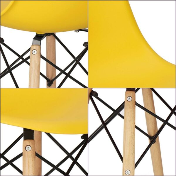 Set 4 scaune dining Scandinav pentru bucatarie, 38x42x82cm, galben - Image 12