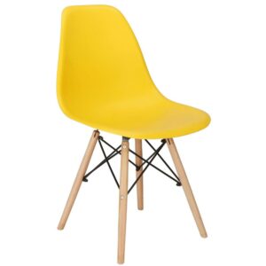 Scaun dining Scandinav pentru bucatarie, 38x42x82cm, galben