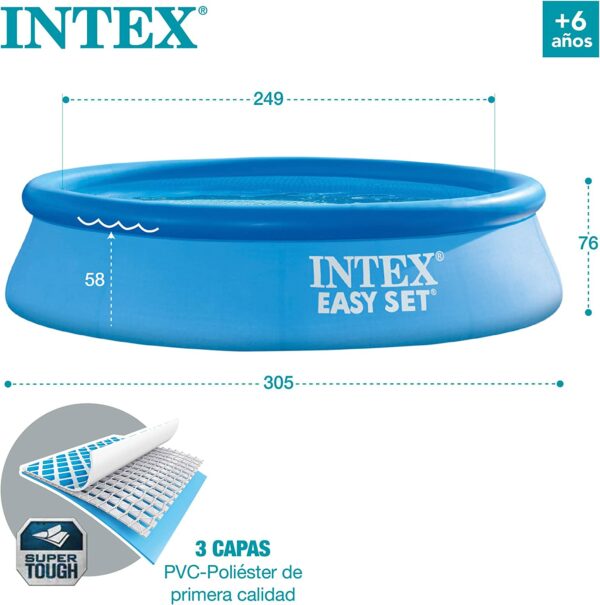 Piscina gonflabila Intex, 306x76 cm, 3.900 litri, cu pompa de filtare, Easy Set 28122NP - Image 5