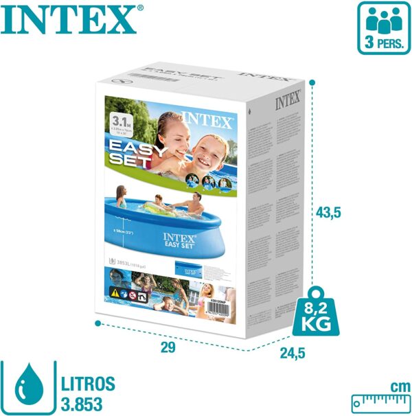 Piscina gonflabila Intex, 306x76 cm, 3.900 litri, cu pompa de filtare, Easy Set 28122NP - Image 6