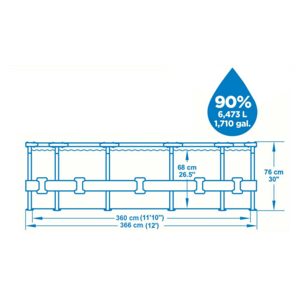 Piscina cadru metalic Bestway, 366x76 cm, 6.500 litri, cu pompa de filtrare - Image 14