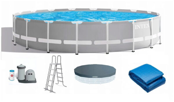 Piscina cadru metalic Intex Prism Frame, 547x122cm, 24.300 litri, cu pompa de filtrare, scara, covor si prelata - Image 12