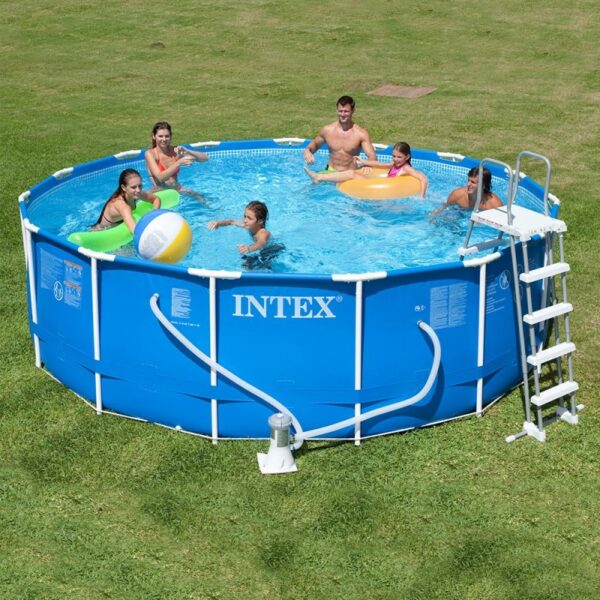 Piscina cadru metalic Intex, 457x122cm, 17.000 litri, cu pompa de filtrare, scara, covor si prelata - Image 9