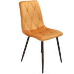 (DL) Scaun dining Piado pentru bucatarie tapitat cu catifea, 44x52x89cm, galben mustar