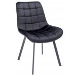 (DL) Scaun dining Adoro pentru bucatarie tapitat cu catifea, 52x62x85cm, negru