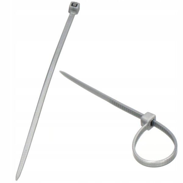 Set 100 bride zimtate din nailon, 2.5x100mm, cu autoblocare, tip colier, pentru fixare si legare, gri
