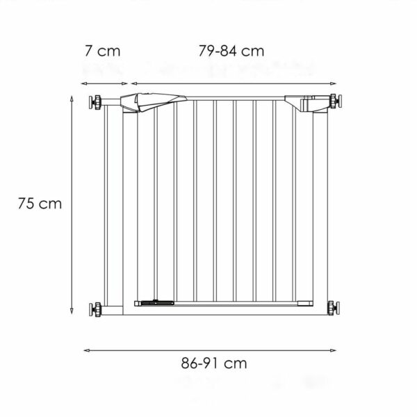 Poarta de siguranta Safety Gate pentru scari, ajustabila 86-91 cm, din otel, gri - Image 2