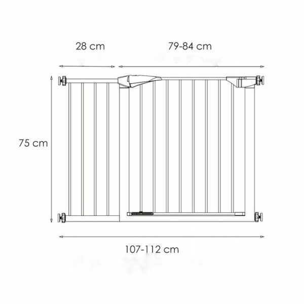 Poarta de siguranta Safety Gate pentru scari, ajustabila 107-112 cm, din otel, gri - Image 7