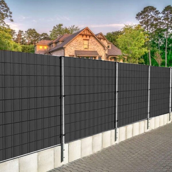 Kerítésbe fűzhető belátásgátló szalag, PVC, 35 x 0,05 m, antracitszürke - Image 7