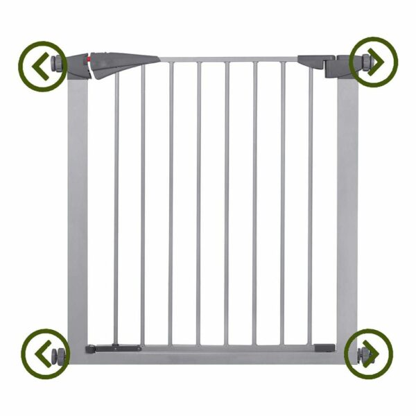 Poarta de siguranta Safety Gate pentru scari, ajustabila 86-91 cm, din otel, gri - Image 9
