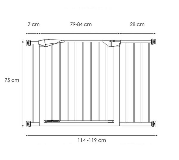 Poarta de siguranta Safety Gate pentru scari, ajustabila 114-119 cm, din otel, gri - Image 9