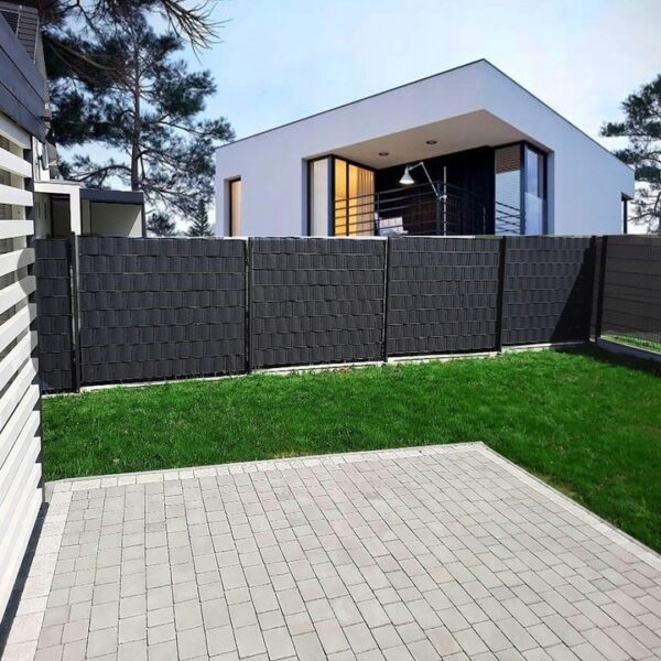 Kerítésbe fűzhető belátásgátló szalag, PVC, 35 x 0,05 m, antracitszürke - Image 2