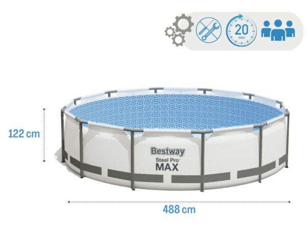 Piscina cadru metalic Bestway, 488x122cm, 19.500 litri, cu pompa de filtrare, scara si prelata - Image 3