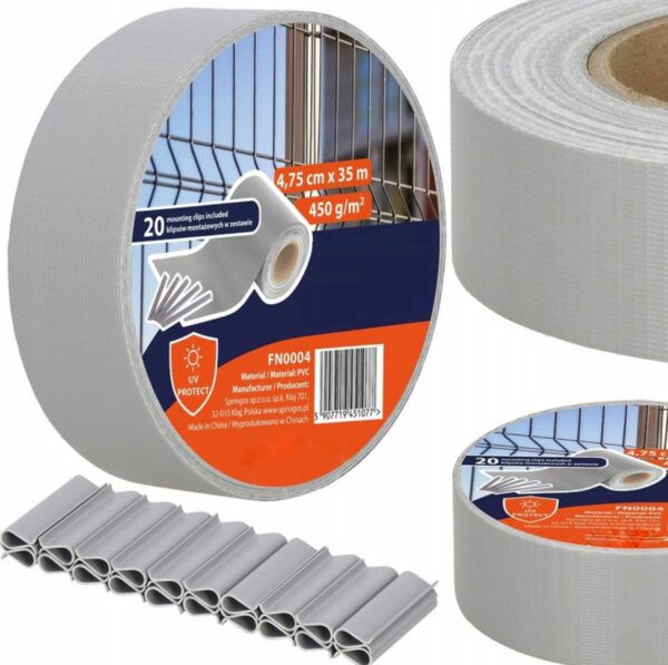 Panou de gard pentru intimitate in gradina, PVC, 35 x 0.05 m, gri - Image 3