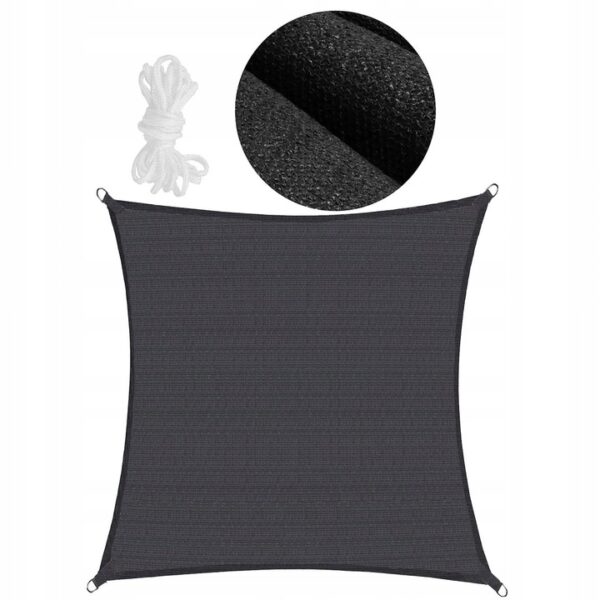 Copertina prelata de soare Sersimo SN159, patrata, impermeabila cu protectie UV, 5x5m, gri inchis - Image 3