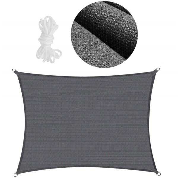 Copertina prelata de soare Sersimo SN163, dreptunghiulara, impermeabila cu protectie UV, 5x3m, gri inchis - Image 2