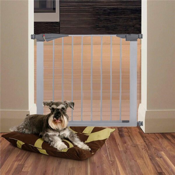 Poarta de siguranta Safety Gate pentru scari, ajustabila 114-119 cm, din otel, gri - Image 3
