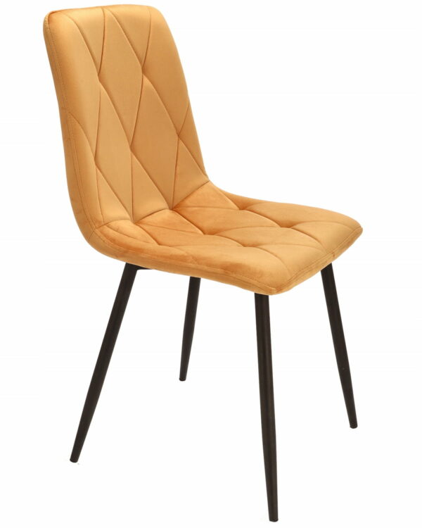 (DL) Scaun dining Piado pentru bucatarie tapitat cu catifea, 44x52x89cm, galben mustar - Image 4