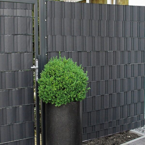 Kerítésbe fűzhető belátásgátló szalag, PVC, 35 x 0,05 m, antracitszürke - Image 3