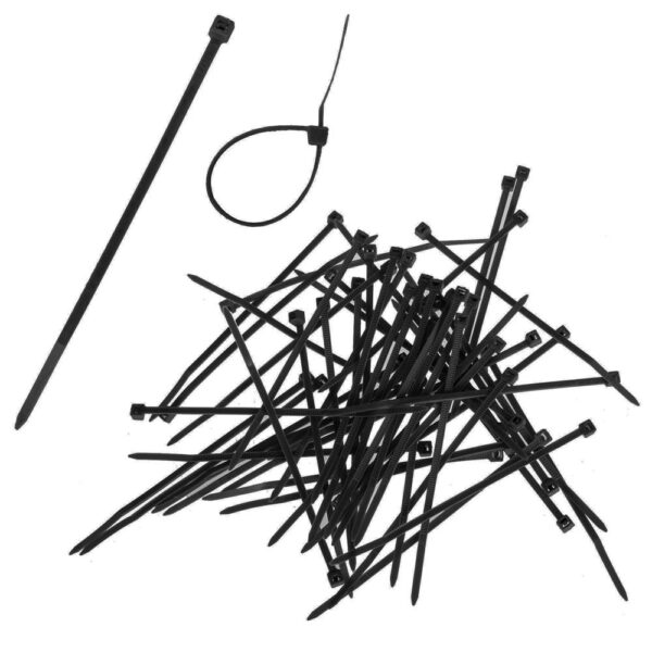 Set 100 bride zimtate din nailon, 2.5x100mm, cu autoblocare, tip colier, pentru fixare si legare, negre - Image 3