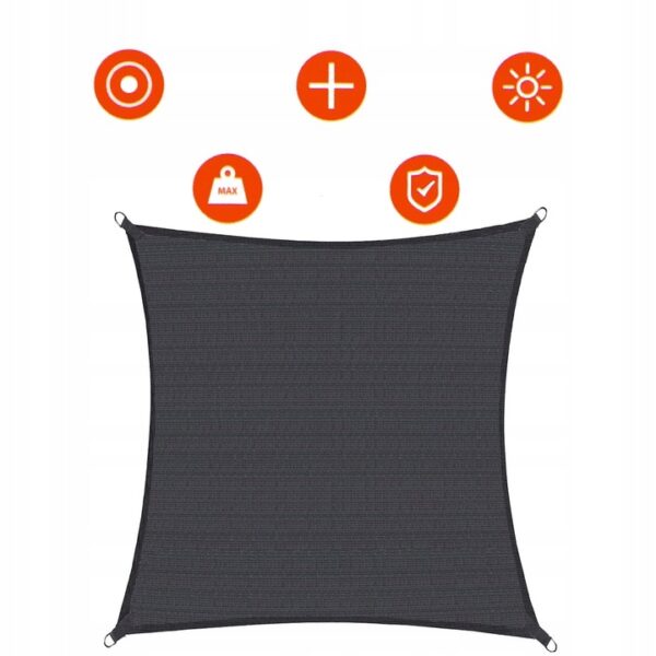 Copertina prelata de soare Sersimo SN159, patrata, impermeabila cu protectie UV, 5x5m, gri inchis - Image 5