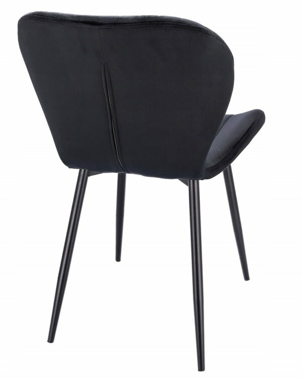 (DL) Scaun dining Veira pentru bucatarie tapitat cu catifea, 52x57x85cm, negru - Image 5
