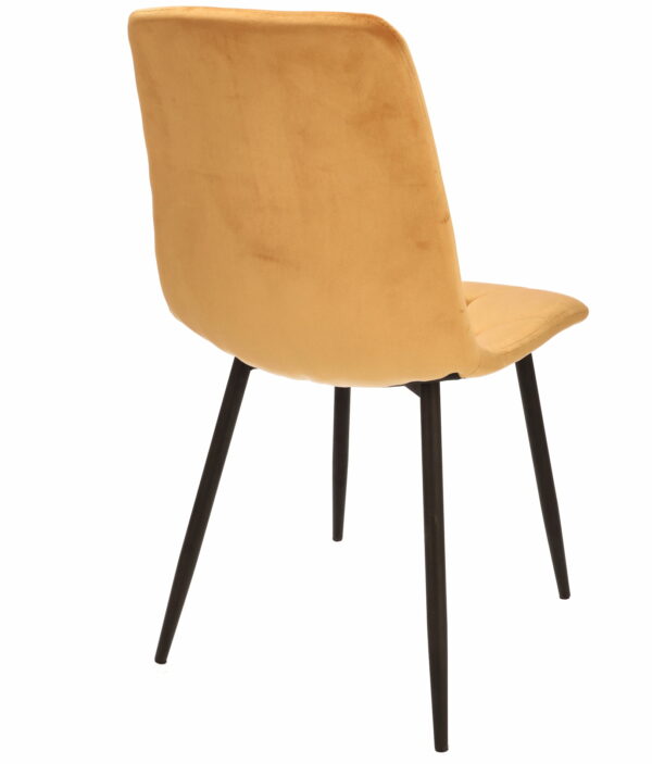 (DL) Scaun dining Piado pentru bucatarie tapitat cu catifea, 44x52x89cm, galben mustar - Image 5
