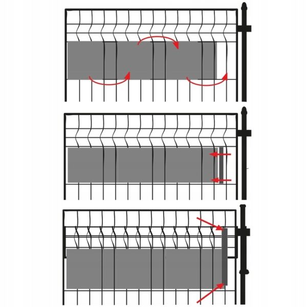 Kerítésbe fűzhető belátásgátló szalag, PVC, 35 x 0,05 m, antracitszürke - Image 4