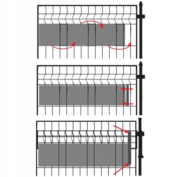 Panou de gard pentru intimitate in gradina, PVC, 35 x 0.05 m, gri - Image 6