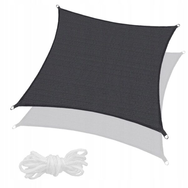 Copertina prelata de soare Sersimo SN159, patrata, impermeabila cu protectie UV, 5x5m, gri inchis - Image 6