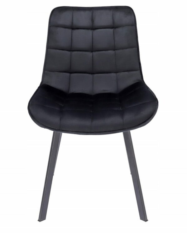 (DL) Scaun dining Adoro pentru bucatarie tapitat cu catifea, 52x62x85cm, negru - Image 5