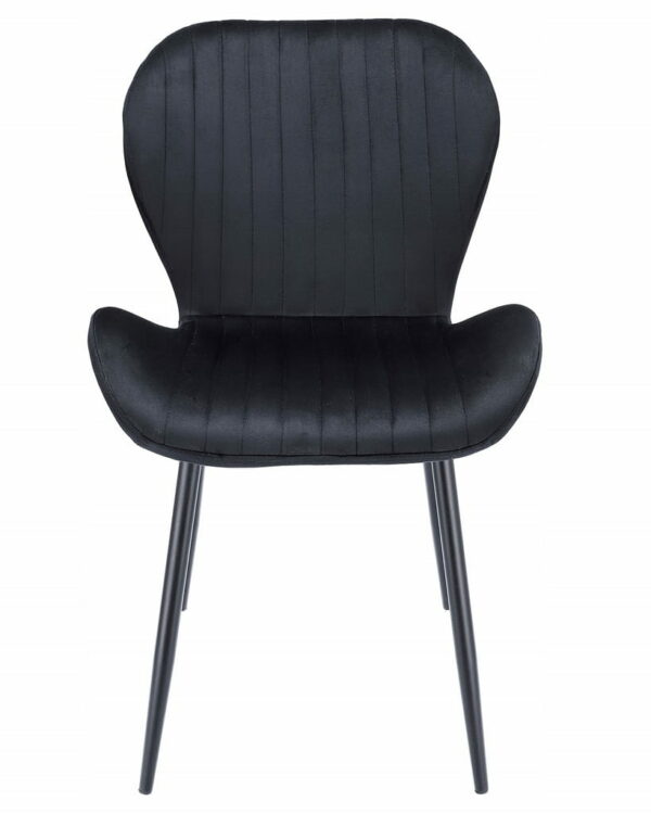 (DL) Scaun dining Veira pentru bucatarie tapitat cu catifea, 52x57x85cm, negru - Image 6