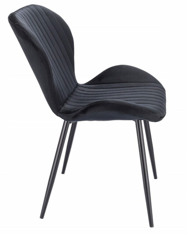 (DL) Scaun dining Veira pentru bucatarie tapitat cu catifea, 52x57x85cm, negru - Image 7