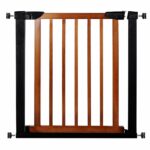 Biztonsági kapu lépcsőhöz, állítható 75-82 cm, acélból és fából, fekete barna