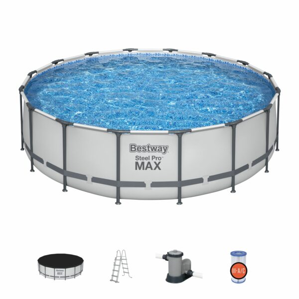 Piscina cadru metalic Bestway, 488x122cm, 19.500 litri, cu pompa de filtrare, scara si prelata - Image 10