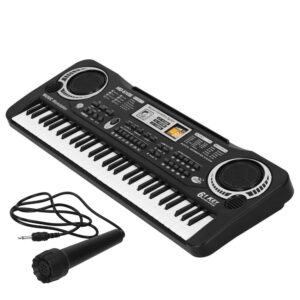 Orga electronica pentru copii, cu microfon, 61 chei, modul invatare, 54x17x5cm