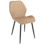 (DL) Scaun dining Milare pentru bucatarie tapitat cu catifea, 80x58x87cm, bej