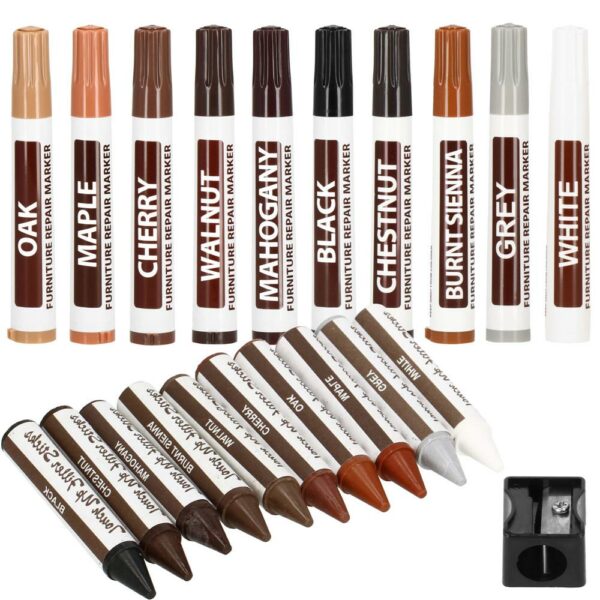 Set 20 markere si creioane de ceara pentru reparatii mobila, multicolor - Image 2