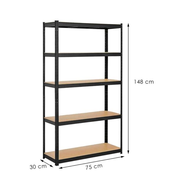 Raft cadru metalic modular pentru depozitare, 5 polite, 148x75x30cm, sarcina 875kg - Image 20