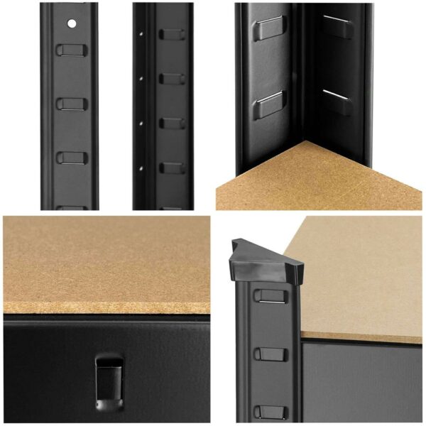 Raft cadru metalic modular pentru depozitare, 5 polite, 180x90x40cm, sarcina 825kg - Image 10