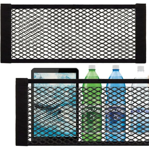 Organizator pentru portbagaj cu plasa, instalare cu arici, 24x50-70cm, negru - Image 10