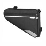 Vízálló kerékpártáska telefontartó zsebbel, 30x21x5 cm, fekete