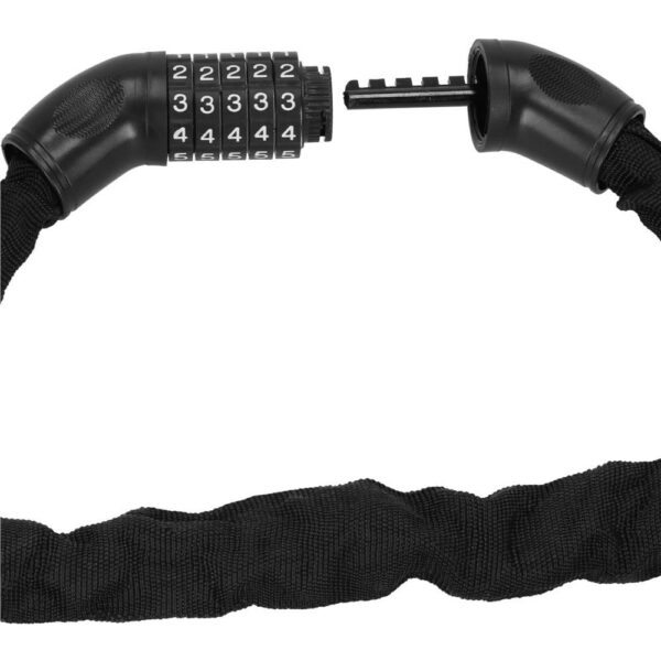 Lant antifurt bicicleta si trotineta, inchidere cifru, lungime 98 cm, Otel, Negru - Image 13