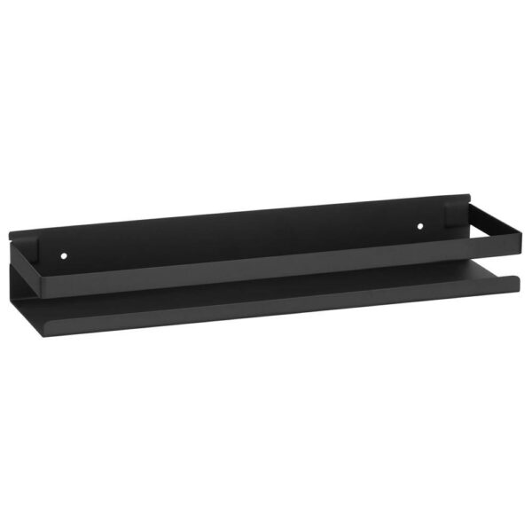 Raft de baie cu 2 sisteme instalare pe perete, aluminiu, 40x10x6cm, negru - Image 12