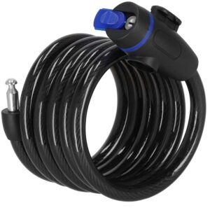 Lant antifurt bicicleta si trotineta, inchidere cheie, lungime 180 cm, Otel, Negru