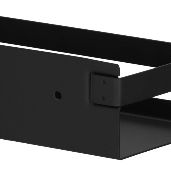 Raft de baie cu 2 sisteme instalare pe perete, aluminiu, 30x10x6cm, negru - Image 11