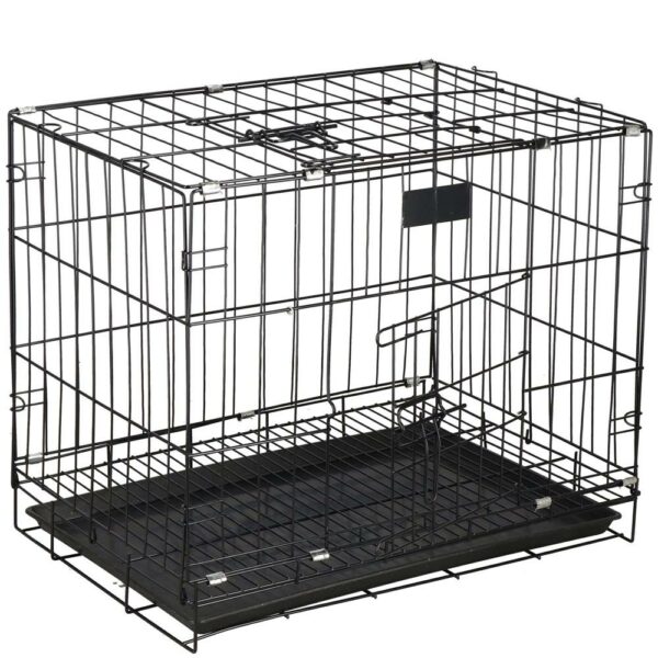 RESIGILAT: Cusca pentru animale, 2 usi, Pliabila din metal, L, Negru, 60x50x42 cm - Image 14